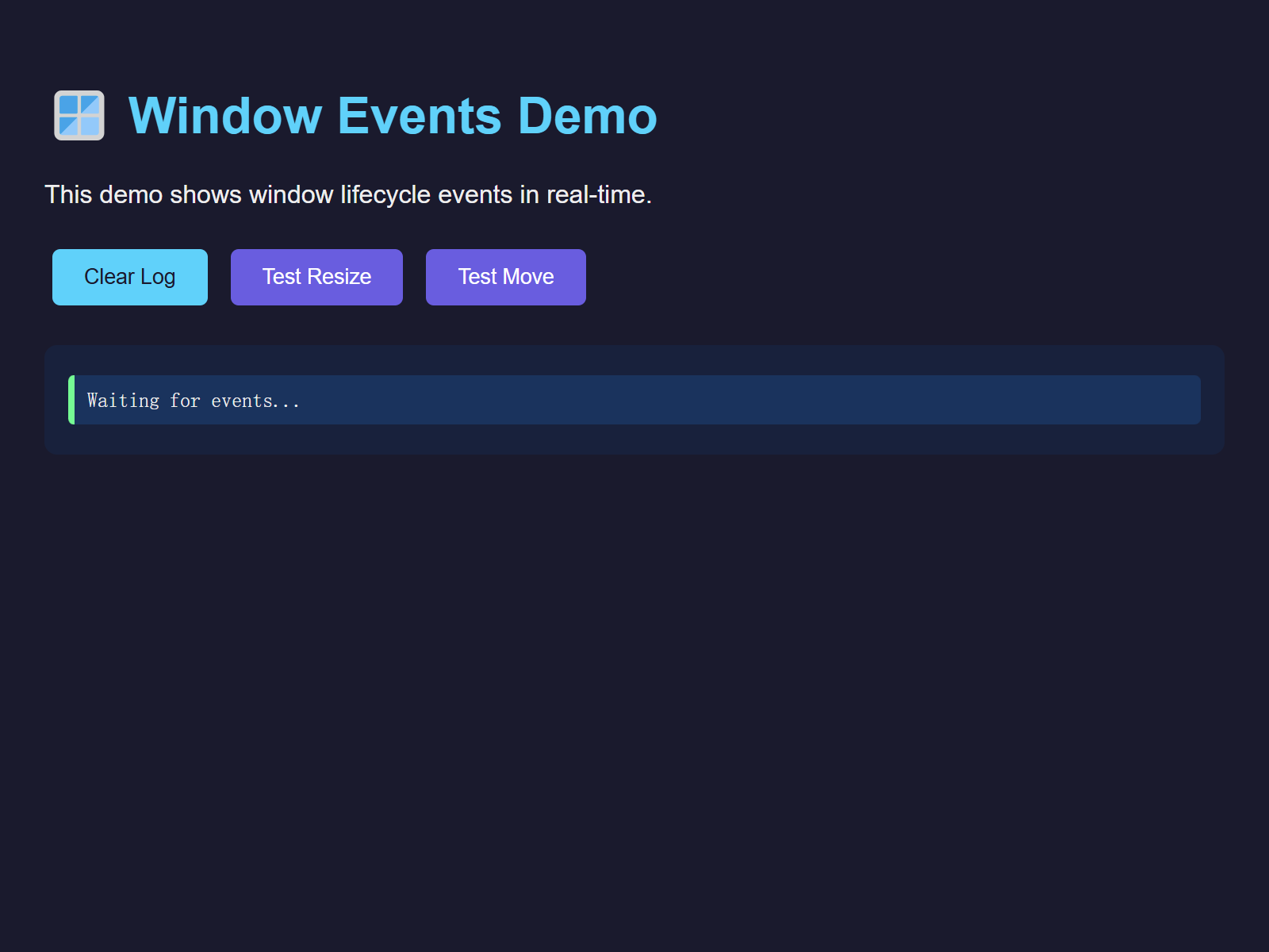 Window Events Demo